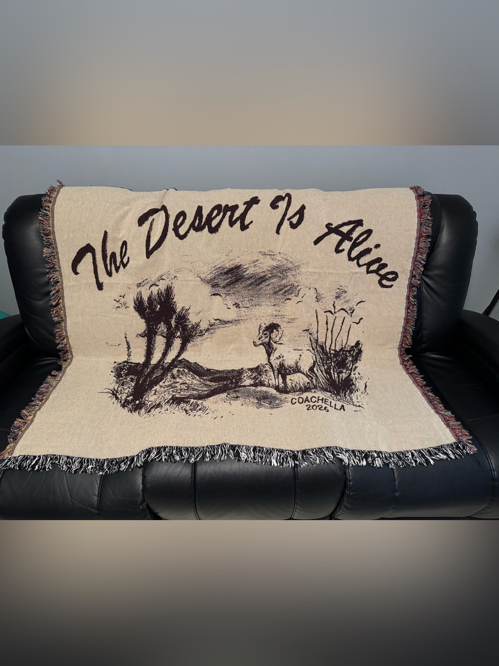 Coachella 2026 Desert Sketchbook Blanket ‘The Desert Is Alive' Merch